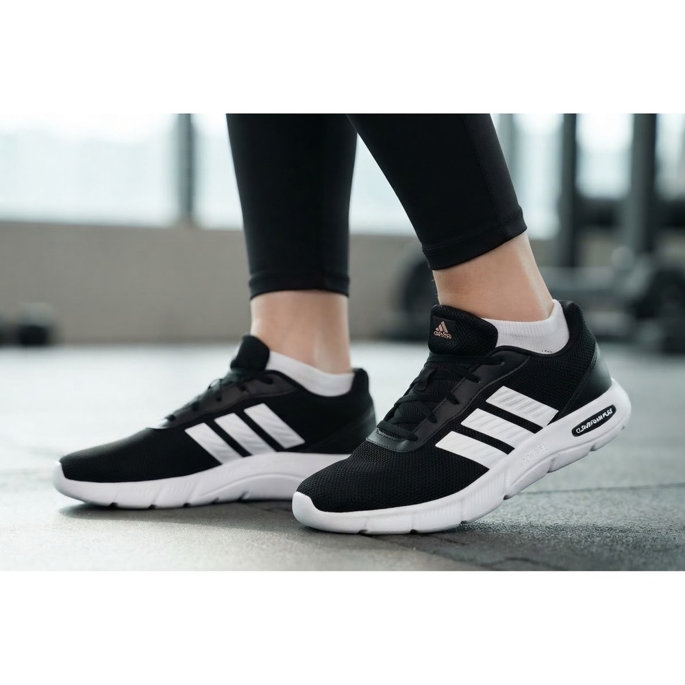 Adidas Cloudfoam Flex Laces Womens Running Shoes Black White HQ4960 Size 8.5